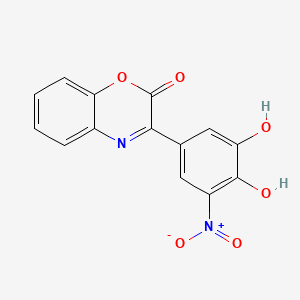 molecular formula C14H8N2O6 B8608506 3-(3,4-Dihydroxy-5-nitrophenyl)-2H-1,4-benzoxazin-2-one CAS No. 125629-07-4