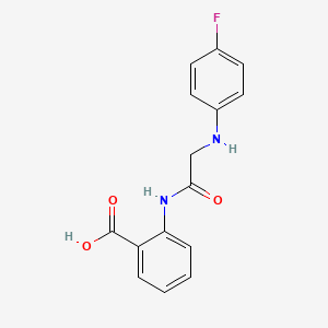 molecular formula C15H13FN2O3 B8608541 Benzoic acid, 2-[[[(4-fluorophenyl)amino]acetyl]amino]- CAS No. 131058-49-6