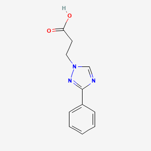 molecular formula C11H11N3O2 B8608597 3-(3-Phenyl-1H-1,2,4-triazol-1-yl)propionoic acid 