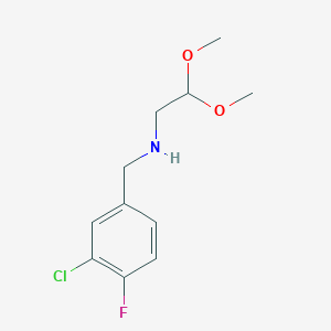 molecular formula C11H15ClFNO2 B8608614 (3-Chloro-4-fluoro-benzyl)-(2,2-dimethoxy-ethyl)-amine 