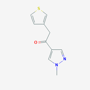 molecular formula C10H10N2OS B8608640 1-(1-methyl-1H-pyrazol-4-yl)-2-(thiophen-3-yl)ethanone 