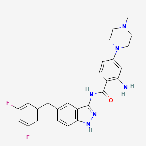 molecular formula C26H26F2N6O B8608658 2-Amino-N-(5-(3,5-difluorobenzyl)-1H-indazol-3-yl)-4-(4-methylpiperazin-1-yl)benzamide 