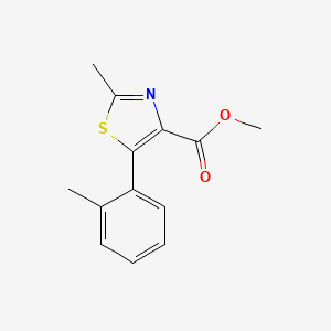 molecular formula C13H13NO2S B8608676 2-Methyl-5-o-tolyl-thiazole-4-carboxylic acid methyl ester 