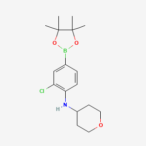 molecular formula C17H25BClNO3 B8608694 [2-Chloro-4-(4,4,5,5-tetramethyl-[1,3,2]dioxaborolan-2-yl)-phenyl]-(tetrahydro-pyran-4-yl)-amine 