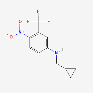 molecular formula C11H11F3N2O2 B8608706 N-(cyclopropylmethyl)-4-nitro-3-(trifluoromethyl)aniline CAS No. 821777-27-9