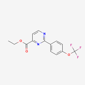 molecular formula C14H11F3N2O3 B8608739 Ethyl 2-[4-(trifluoromethoxy)phenyl]pyrimidine-4-carboxylate 