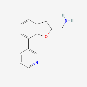 molecular formula C14H14N2O B8608814 (+)-{[7-Pyridin-3-yl-2,3-dihydro-1-benzofuran-2-yl]methyl}amine 