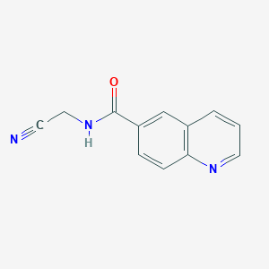 molecular formula C12H9N3O B8608846 Quinoline-6-carboxylic acid cyanomethyl-amide 