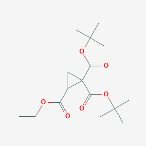 molecular formula C16H26O6 B8608863 1,1-Di-tert-butyl 2-ethyl cyclopropane-1,1,2-tricarboxylate 