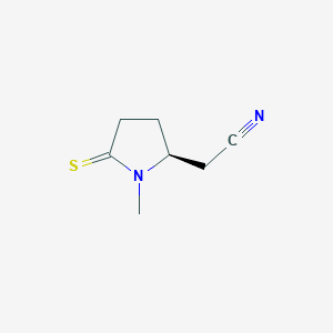 molecular formula C7H10N2S B8608979 (S)-2-(1-Methyl-5-thioxopyrrolidin-2-yl)acetonitrile 