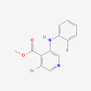 molecular formula C13H10BrFN2O2 B8609078 3-Bromo-5-(2-fluoro-phenylamino)-isonicotinic acid methyl ester 