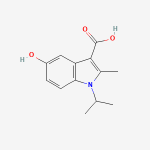 molecular formula C13H15NO3 B8609140 5-Hydroxy-1-isopropyl-2-methyl-3-indolecarboxylic acid 