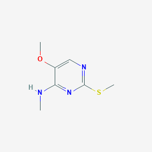molecular formula C7H11N3OS B8609176 5-Methoxy-N-methyl-2-(methylthio)pyrimidin-4-amine 