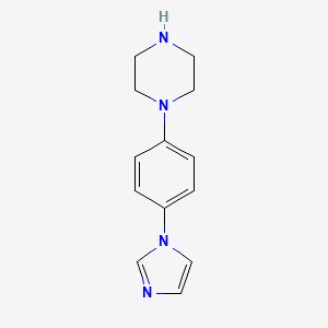 molecular formula C13H16N4 B8609239 1-(4-Imidazol-1-ylphenyl)-piperazine 