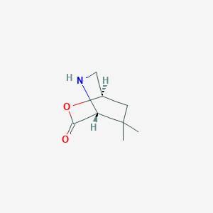 molecular formula C8H13NO2 B8609256 (1R,4R)-8,8-dimethyl-2-oxa-5-aza-bicyclo[2.2.2]octan-3-one 