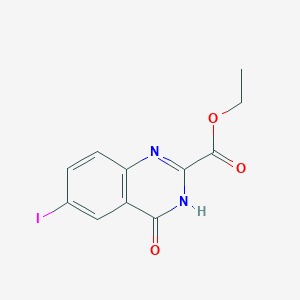 molecular formula C11H9IN2O3 B8609261 Ethyl 6-iodo-4-oxo-3,4-dihydroquinazoline-2-carboxylate 