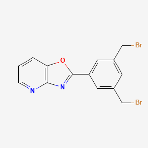 molecular formula C14H10Br2N2O B8609349 2-[3,5-Bis(bromomethyl)phenyl][1,3]oxazolo[4,5-b]pyridine CAS No. 62089-37-6