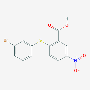 molecular formula C13H8BrNO4S B8609419 2(3'-Bromophenylthio)-5-nitrobenzoic Acid 