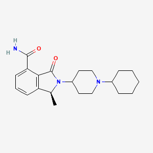 (1~{S})-2-(1-cyclohexylpiperidin-4-yl)-1-methyl-3-oxidanylidene-1~{H}-isoindole-4-carboxamide