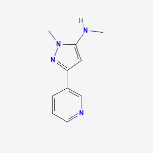 molecular formula C10H12N4 B8609462 methyl-(2-methyl-5-pyridin-3-yl-2H-pyrazol-3-yl)-amine 