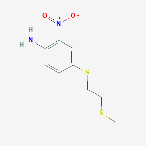 molecular formula C9H12N2O2S2 B8609468 4-{[2-(Methylsulfanyl)ethyl]sulfanyl}-2-nitroaniline CAS No. 58841-44-4