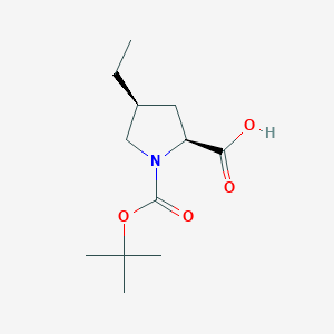 molecular formula C12H21NO4 B8609546 (2S,4S)-1-(Tert-butoxycarbonyl)-4-ethylpyrrolidine-2-carboxylic acid 