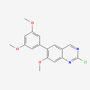 molecular formula C17H15ClN2O3 B8609621 2-Chloro-6-(3,5-dimethoxyphenyl)-7-methoxyquinazoline 