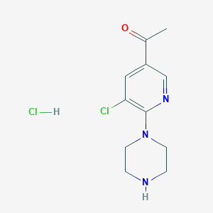 1-(5-Chloro-6-(piperazin-1-yl)pyridin-3-yl)ethan-1-one hydrochloride