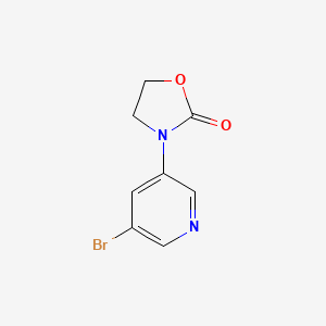 molecular formula C8H7BrN2O2 B8609757 3-(5-Bromopyridin-3-yl)oxazolidin-2-one 