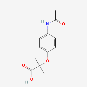 molecular formula C12H15NO4 B8609778 2-(4-Acetamidophenoxy)-2-methylpropanoic acid 