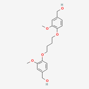 molecular formula C20H26O6 B8609808 1,4-Bis(2-methoxy-4-hydroxymethylphenoxy) butane CAS No. 116118-12-8