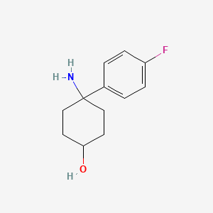 molecular formula C12H16FNO B8609814 4-Amino-4-(4-fluorophenyl)cyclohexan-1-ol CAS No. 1036897-51-4