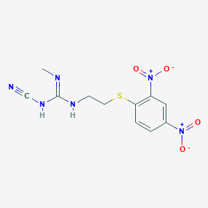 molecular formula C11H12N6O4S B8609994 N-Cyano-N'-{2-[(2,4-dinitrophenyl)sulfanyl]ethyl}-N''-methylguanidine CAS No. 61085-26-5
