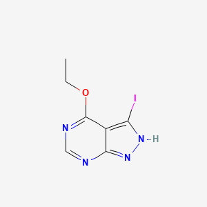 molecular formula C7H7IN4O B8610068 4-ethoxy-3-iodo-1H-pyrazolo[3,4-d]pyrimidine 