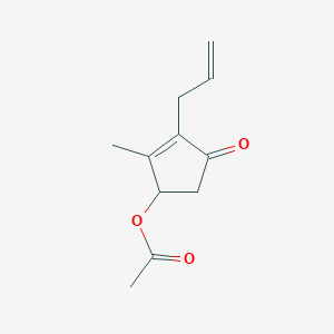 molecular formula C11H14O3 B8610081 2-Methyl-4-oxo-3-(prop-2-en-1-yl)cyclopent-2-en-1-yl acetate CAS No. 38865-66-6