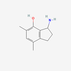 molecular formula C11H15NO B8610114 1-Amino-4,6-dimethyl-7-hydroxyindane 