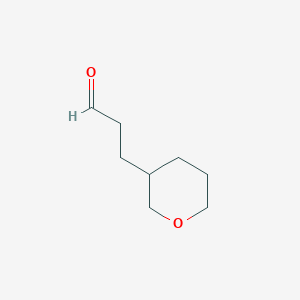 molecular formula C8H14O2 B8610124 3-(tetrahydro-2H-pyran-3-yl)propanal 