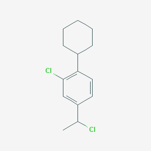 molecular formula C14H18Cl2 B8610140 2-Chloro-4-(1-chloroethyl)-1-cyclohexylbenzene CAS No. 37049-99-3