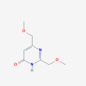 molecular formula C8H12N2O3 B8610150 2,6-Bis(methoxymethyl)pyrimidine-4-ol CAS No. 3122-77-8