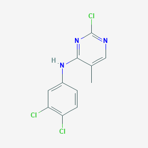 molecular formula C11H8Cl3N3 B8610152 2-Chloro-4-(3,4-dichloroanilino)-5-methylpyrimidine CAS No. 280582-27-6