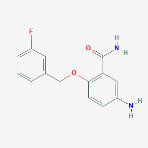 molecular formula C14H13FN2O2 B8610173 5-Amino-2-(3-fluoro-benzyloxy)-benzamide 