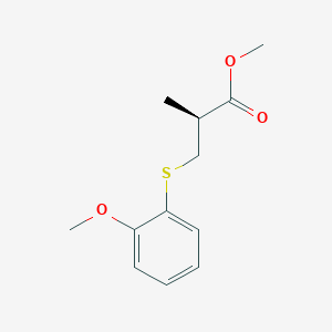 molecular formula C12H16O3S B8610318 (S)-methyl 3-(2-methoxyphenylthio)-2-methylpropanoate 
