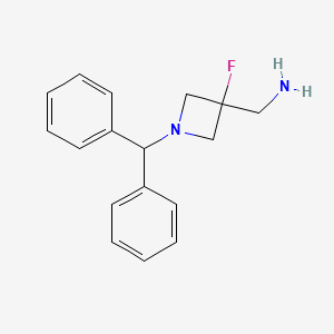 molecular formula C17H19FN2 B8610326 [1-(Diphenylmethyl)-3-fluoroazetidin-3-yl]methanamine 