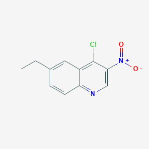 molecular formula C11H9ClN2O2 B8610333 4-Chloro-6-ethyl-3-nitro-quinoline 