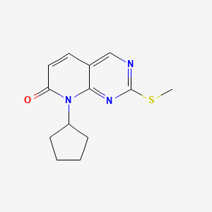 molecular formula C13H15N3OS B8610398 8-cyclopentyl-2-(methylthio)pyrido[2,3-d]pyrimidin-7(8H)-one CAS No. 211245-66-8