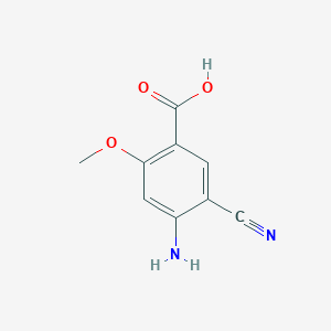 molecular formula C9H8N2O3 B8610429 4-Amino-5-cyano-2-methoxybenzoic acid 