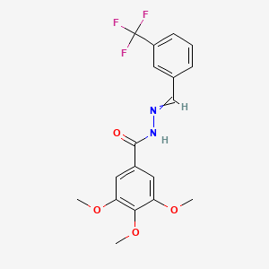 molecular formula C18H17F3N2O4 B8610448 3,4,5-trimethoxy-N'-{[3-(trifluoromethyl)phenyl]methylidene}benzohydrazide 