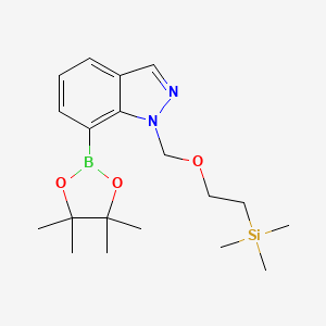 molecular formula C19H31BN2O3Si B8610498 7-(4,4,5,5-tetramethyl-1,3,2-dioxaborolan-2-yl)-1-((2-(trimethylsilyl)ethoxy)methyl)-1H-indazole 