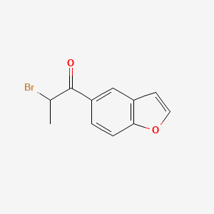 molecular formula C11H9BrO2 B8610501 1-(Benzofuran-5-yl)-2-bromopropan-1-one 
