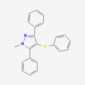 molecular formula C22H18N2S B8610578 1-Methyl-3,5-diphenyl-4-(phenylsulfanyl)-1H-pyrazole CAS No. 60628-12-8